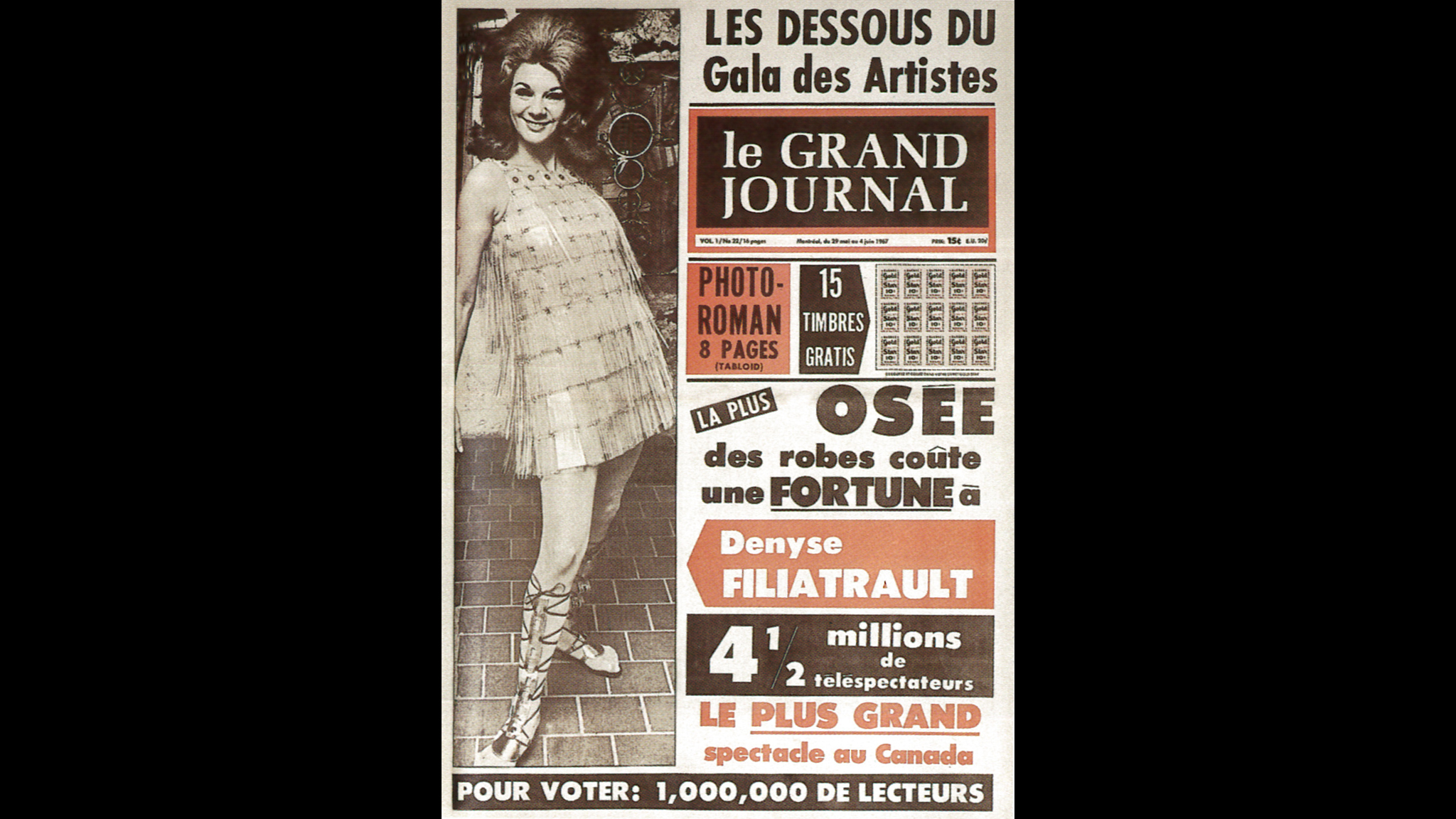 1955 – After launching the magazine Nouvelles et potins, Pierre Péladeau creates a string of celebrity weeklies, disturbing the political and religious elite of the day and laying the foundations for Québec’s own star system.